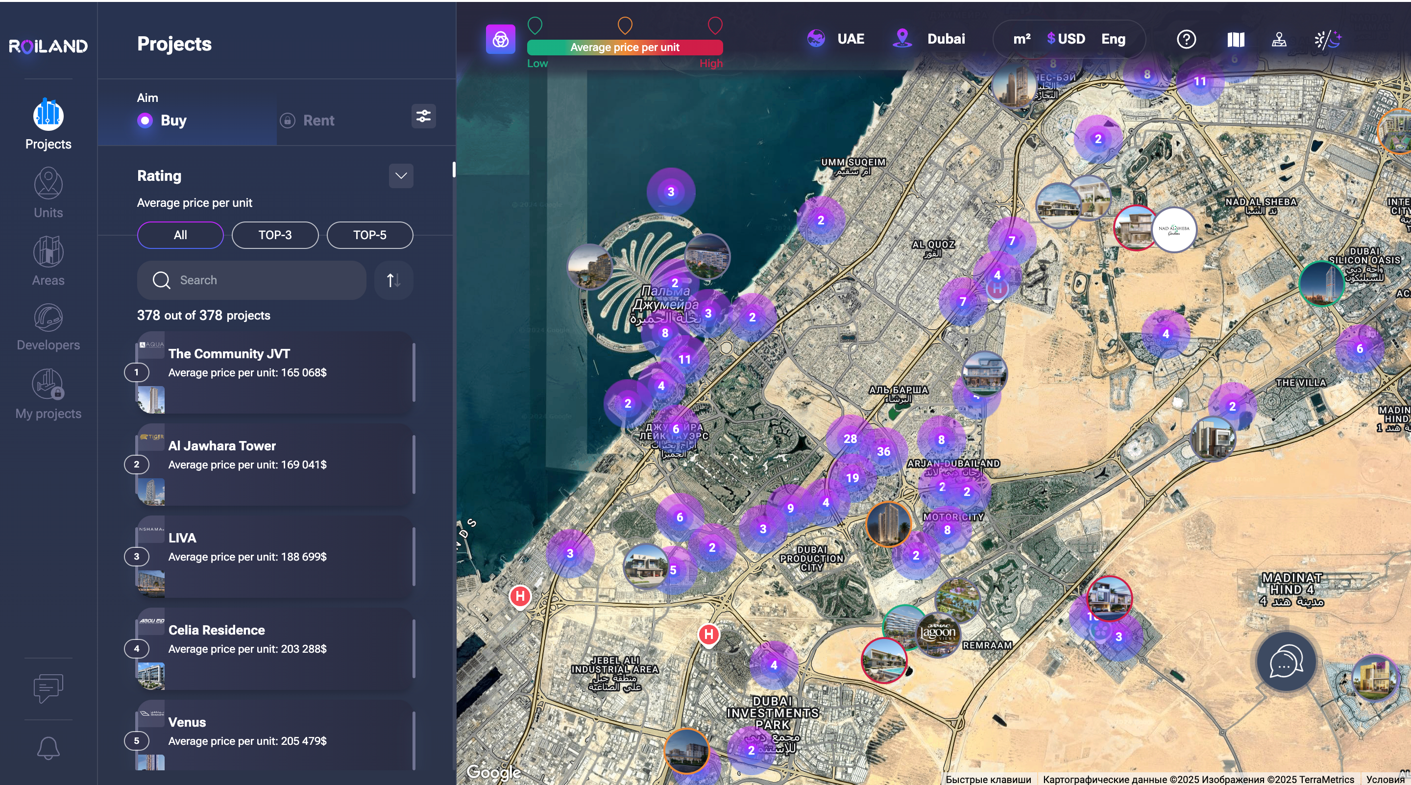 Dubai investment property map